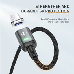 KUULAA 【New version】LED Magnetic USB Cable 3A Fast Charging Type C Cable Magnet Charger Micro USB Cable for iPhone xiaomi cord