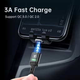 KUULAA 【New version】LED Magnetic USB Cable 3A Fast Charging Type C Cable Magnet Charger Micro USB Cable for iPhone xiaomi cord