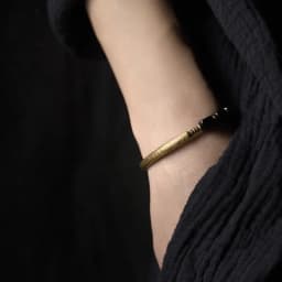 Cubic Black Obsidian Stone Golden Metal Bracelet With Handcrafted Antique Brass Accessories Trendy Jewelry for Male Female