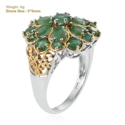 Fashion 2 Gold Color Green  Zircon Rings Set for Wedding Engagement Promise Bridal Party Jewelry