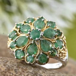 Fashion 2 Gold Color Green  Zircon Rings Set for Wedding Engagement Promise Bridal Party Jewelry