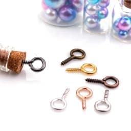 200pcs Small Tiny Mini Eye Pins Eyepins Hooks Eyelets Screw Threaded Gold Clasps Hooks Jewelry Findings For Making DIY