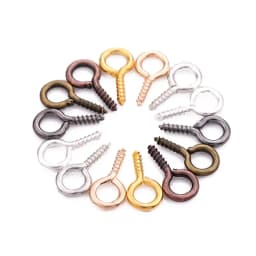 200pcs Small Tiny Mini Eye Pins Eyepins Hooks Eyelets Screw Threaded Gold Clasps Hooks Jewelry Findings For Making DIY