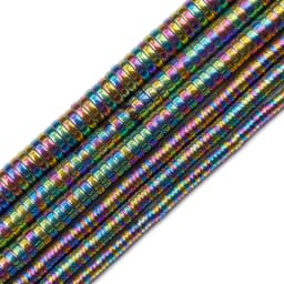 Gold Color,Purple,Green,Flat Round Coin Hematite 3/4/6/8mm Natural Stone Spacers Loose Beads For Jewelry Making DIY Accessories