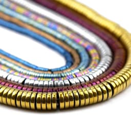 Gold Color,Purple,Green,Flat Round Coin Hematite 3/4/6/8mm Natural Stone Spacers Loose Beads For Jewelry Making DIY Accessories