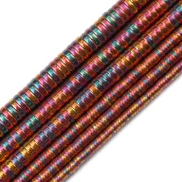 Gold Color,Purple,Green,Flat Round Coin Hematite 3/4/6/8mm Natural Stone Spacers Loose Beads For Jewelry Making DIY Accessories