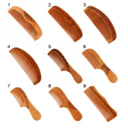 1PC Natural Peach Wood Handcrafted Fine Tooth Comb Anti-Static Head Massage Hairbrush Classic Comb Hair Styling Hair Care Tool