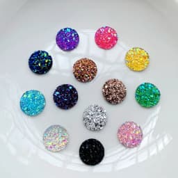 8mm 100pcs Glitter Round Rhinestone Applique Flatback Crystal Stones Resin Gems Non Hotfix Strass for Decoration -R09