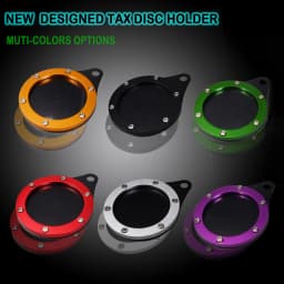 Motorcycle Tax Disc Motorbike Universal Round, Motorcycle Insurance Sticker Holder, Waterproof Multicolors