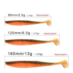 9/12/16cm Soft Fishing Lure Wobblers Artificial Silicone Bait T-Tail Worm Jig Easy Shiner For Pike Bass