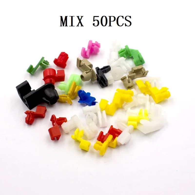 Mixed 50 Pcs Car Wire Clips Fixed Door Lock Rod Clip Side Fasteners Retainer Rivet
