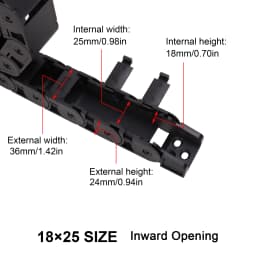 1m 15 18 Transmission Chains Plastic Towline Nylon Cable Drag Chain Wire Carrier drag chain For Cnc Route 3D printer Woodworking