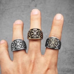 Viking Compass Celtic Knot Men Rings Stainless Steel Women Jewelry Vintage Punk Cool Stuff Fashion Accessories Gift Wholesale