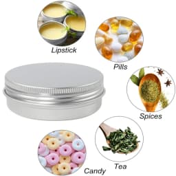 10Pcs Empty 5g-60g Round Aluminum Tin Jars W/ Screw Lid for Aromatherapy Creams Balm Nail Candle Cosmetic Container Tea Cans