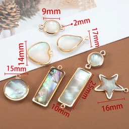 10pcs 5pcs Shell Pendant Heart Star Copper Charms Pendants for DIY Earrings Bracelet Necklace Jewelry Making DIY Components