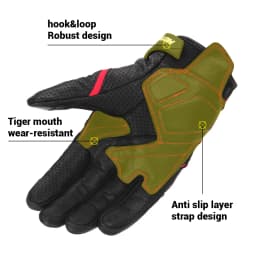 Motorcycle Leather Gloves Carbon Fibre Four Seasons Waterproof Touch Screen Non-slip Motorbike Gloves Perforated Ventilate