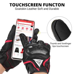 Motorcycle Leather Gloves Carbon Fibre Four Seasons Waterproof Touch Screen Non-slip Motorbike Gloves Perforated Ventilate