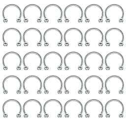 30PCS/Lot Surgical Steel Nose Rings Hoop Nostril Nariz Piercing Septum Ring Horseshoe Fake Tragus Earring Body Jewelry Gift