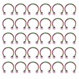 30PCS/Lot Surgical Steel Nose Rings Hoop Nostril Nariz Piercing Septum Ring Horseshoe Fake Tragus Earring Body Jewelry Gift