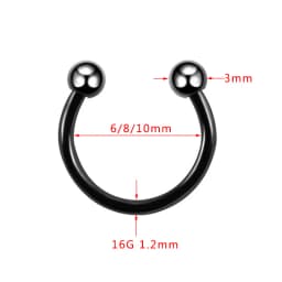 30PCS/Lot Surgical Steel Nose Rings Hoop Nostril Nariz Piercing Septum Ring Horseshoe Fake Tragus Earring Body Jewelry Gift