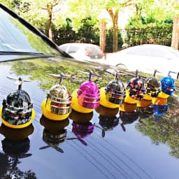 Broken Wind Rubber Duck Motor Accessories Yellow Duck with Helmet Auto Car Accessories Duck In The Car Car Interior Decoration
