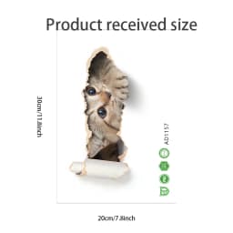 Torn Peeping Kitten Toilet Sticker 3D Effect Bathroom Toilet Seat Waterproof Sticker Self-Adhesive