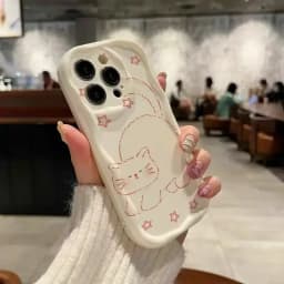 Funny Cat Case for Xiaomi POCO X6 X3 X5 M6 ProCouqe Redmi 12 12C 9C 9A 9 13C Note 12 4G 11 10 13 Pro 12S Curly Edge Cream Cover