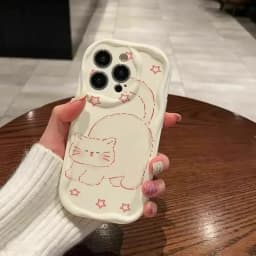 Funny Cat Case for Xiaomi POCO X6 X3 X5 M6 ProCouqe Redmi 12 12C 9C 9A 9 13C Note 12 4G 11 10 13 Pro 12S Curly Edge Cream Cover