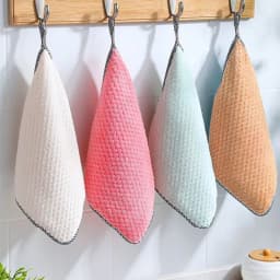Kitchen Towel Rag Microfiber Kitchen Rag Dish Cloth Non-Stick Oil Thickened Table Cleaning Cloth Absorbent Scouring Pad Home