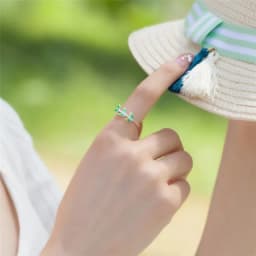 Green Leaf Handmade Creative BFCLUB Silver Color Temperament Personality Fashion Female Trendy Resizable Opening Rings