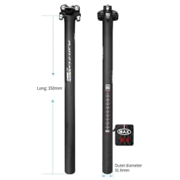 Carbon Bicycle Seatpost 27.2/30.8/31.6mm Matte Black MTB/Road Bike Seat Post Length 280mm Seat Tube Bicycle Parts