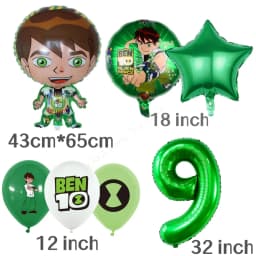 1Set Ben 10 Balloon 32 Inch Number Foil Balloons 1st-9st Kids Ben Game Theme Birthday Party Decorations Baby Shower Globos Toy