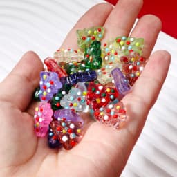 2PCs Lampwork Glass Beads Christmas Tree Multicolor Enamel Bead For DIY Charm Jewelry Making About 16mm x 15mm, Hole: Approx 1mm