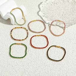 Geometric CZ Bezel Tennis Bracelets For Women Girl Classic Fashion High Quality 5A Cubic Zirconia Jewelry