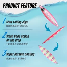 JIGGING PRO 40g 60g 80g Slow Jig Shore Jigging Lure Sea Fishing Bait Glow Slow Fall Fishing Lure