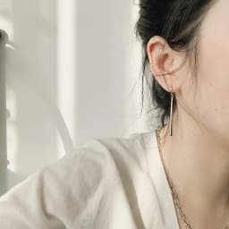 ANENJERY Silver Color Long Strip Hoop Earrings for Women French Gold Silver Waterdrop Earrings Jewelry 2022 New