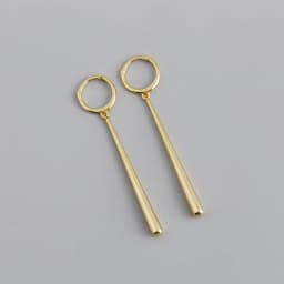 ANENJERY Silver Color Long Strip Hoop Earrings for Women French Gold Silver Waterdrop Earrings Jewelry 2022 New