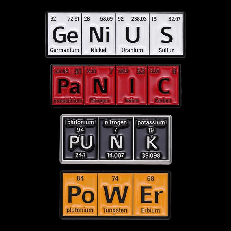 Chemical Science Element Enamel Pin Brooch Metal Badge Lapel Backpack Custom Hat Accessories Students Jewelry Gift Friends