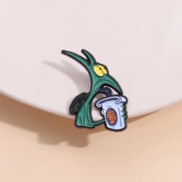 Hercules Panic Drinking Soda Enamel Pins Custom Brooches Lapel Badges Cartoon Animal Jewelry Gift for Kids Friends