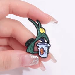Hercules Panic Drinking Soda Enamel Pins Custom Brooches Lapel Badges Cartoon Animal Jewelry Gift for Kids Friends