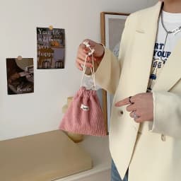 Corduroy Cosmetic Lipstick Storage Drawstring Bags High Quality Christmas Gift Package Small Pouch Candy Organizer Pouch