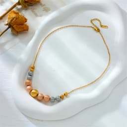 DIEYURO 316L Stainless Steel Exaggerated Large Beads Ball Necklace For Women Girl Fashion Waterproof Choker Chain Jewelry Gift