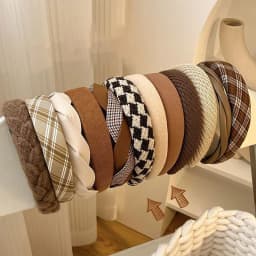 Fashion Vintage Elastic Hair Band Lattice Print Sponge Headband Womens Girl Wide Side Hairband Hair Hoop Female Hair Accessories