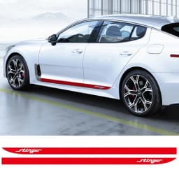 For-KIA Stinger Auto Body Decor Vinyl Decal Carbon Fiber Racing Sport Stripes Auto Accessories Car Door Side Skirt Sticker