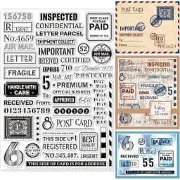 Stamp Postmark Postcard Clear Stamps for DIY Scrapbooking Big Size Silicone Clear Stamp Seals for Cards Making Photo Journal