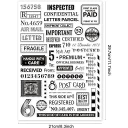 Stamp Postmark Postcard Clear Stamps for DIY Scrapbooking Big Size Silicone Clear Stamp Seals for Cards Making Photo Journal