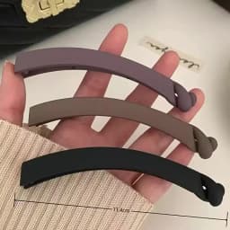 Women Elegant Matt Color Banana Claw Clips Matt Color Plastic Hair Barrettes Simple Solid Hair Clips Black Brown Ponytail Holder