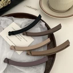 Women Elegant Matt Color Banana Claw Clips Matt Color Plastic Hair Barrettes Simple Solid Hair Clips Black Brown Ponytail Holder