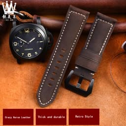 For Panerai genuine Cowhide Frosted leather watchband 22 24mm 26mm strap black khaki Dark brown PAM111 441 Wrist strap Bracelet