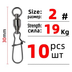 DNDYUJU 5/10PCS Fishing Accessories Connector Pin Bearing Rolling With Hooked Swivel Stainless Steel Snap Fishhook Lure